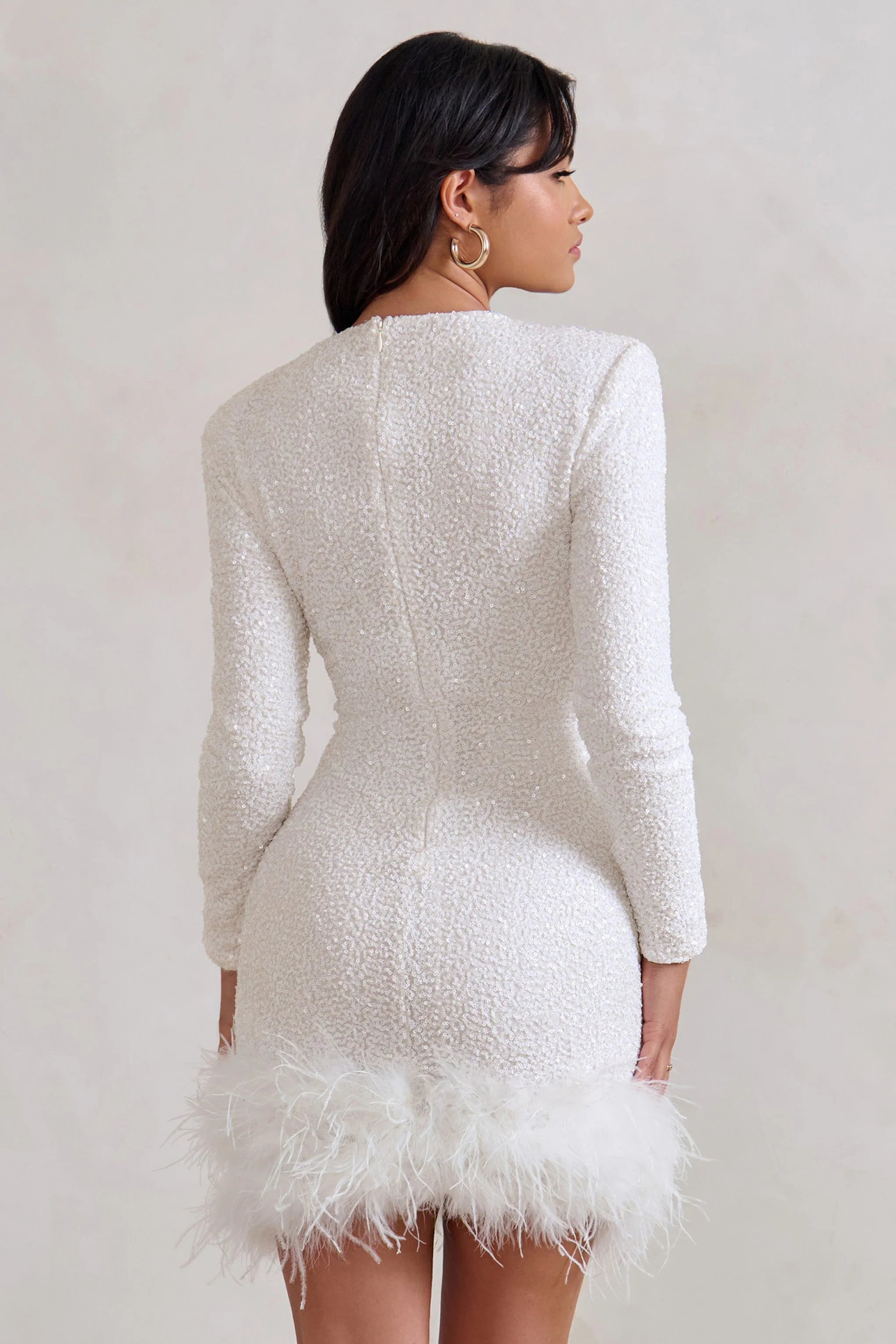 CLAUDIA | FEATHER MINI JURK - Bonfy.nl