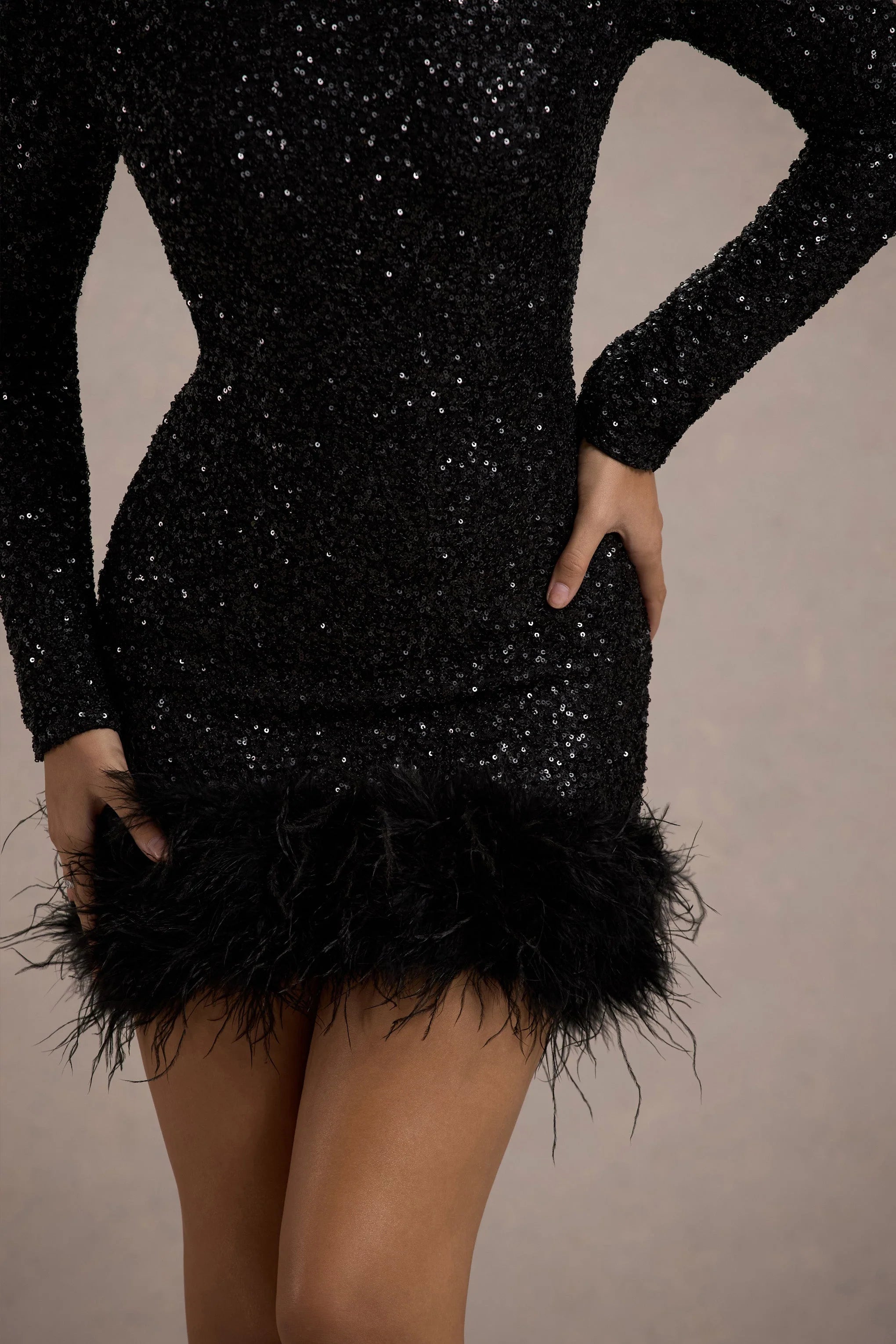 CLAUDIA | FEATHER MINI JURK - Bonfy.nl