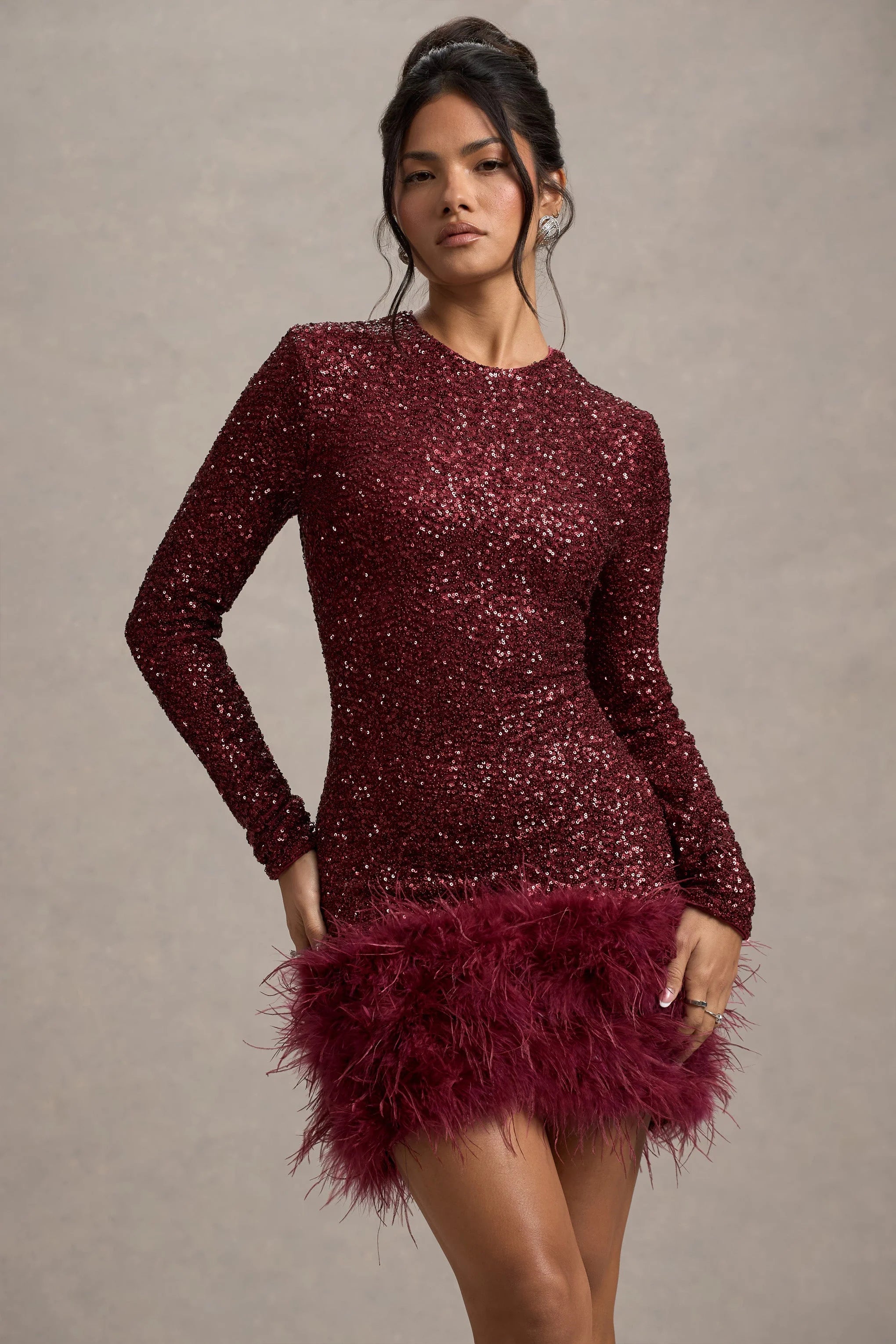 CLAUDIA | FEATHER MINI JURK - Bonfy.nl