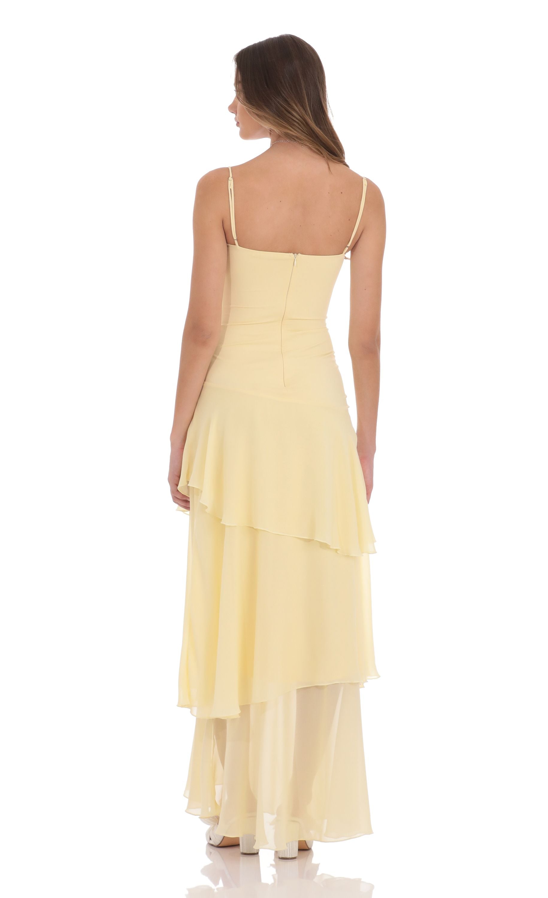 Luna|Ruffle Maxi Dress - Velvet-Rose London
