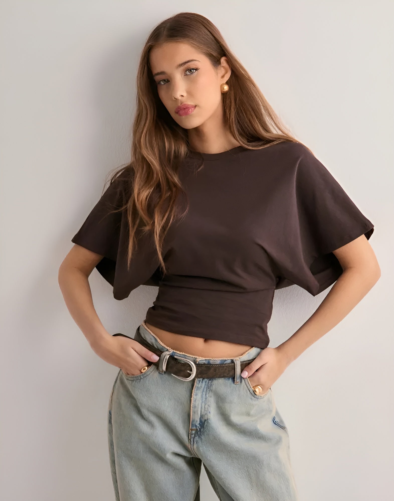 BELLA|WIDE SLEEVE TEE - Velvet-Rose London