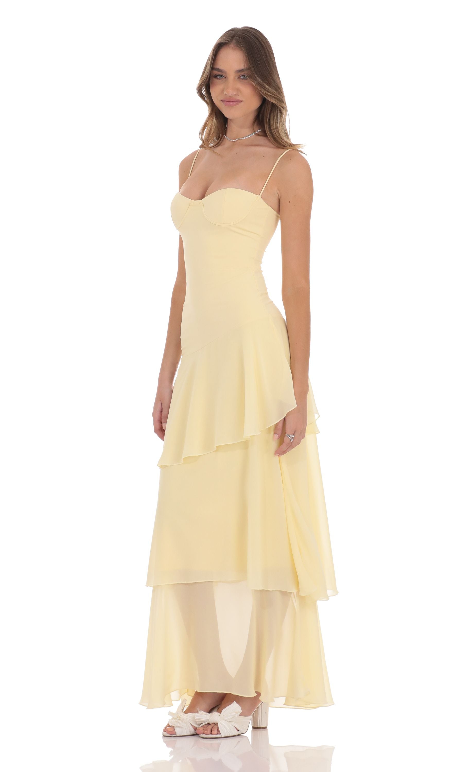 Luna|Ruffle Maxi Dress - Velvet-Rose London