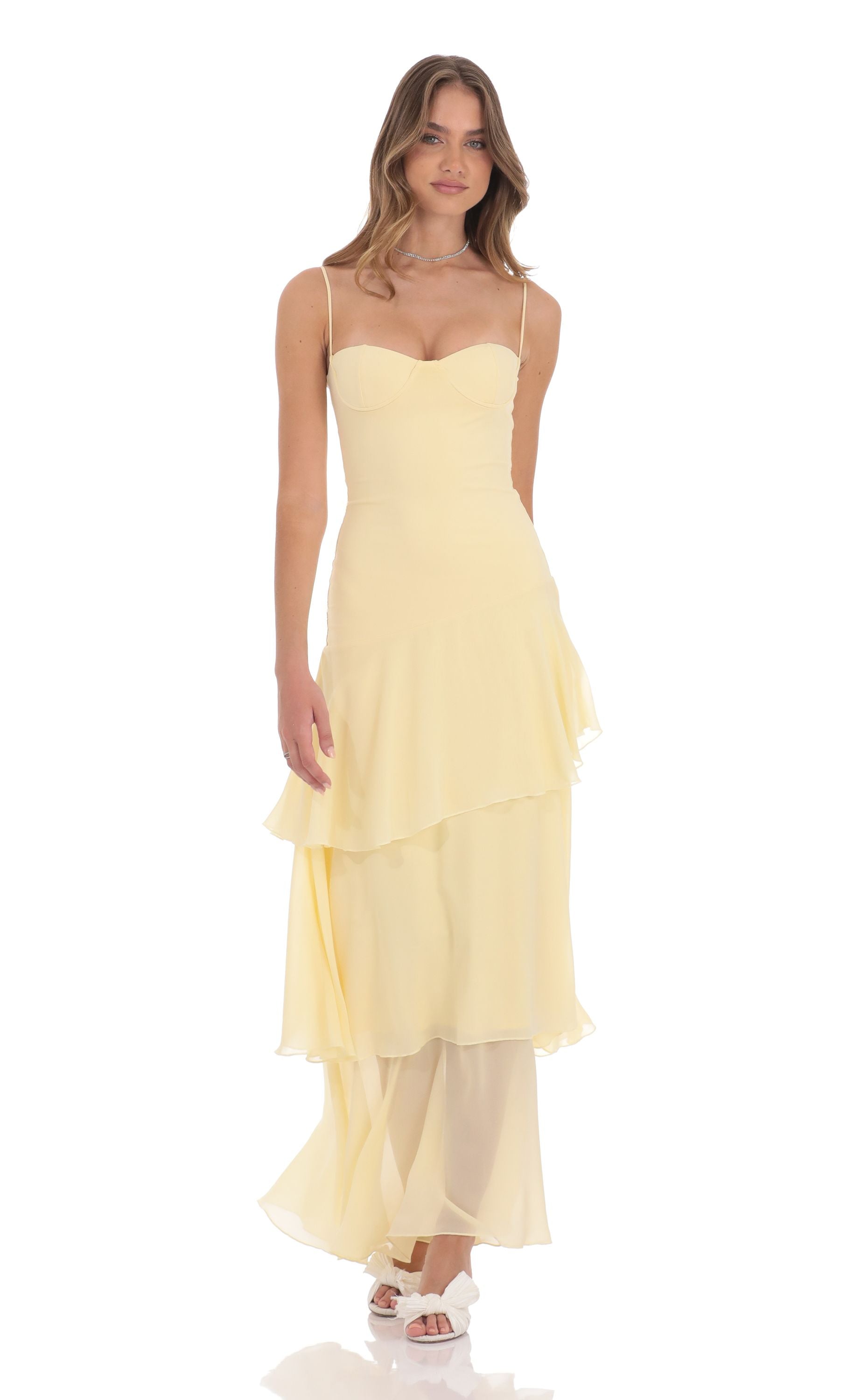 Luna|Ruffle Maxi Dress - Velvet-Rose London